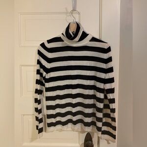 Black & White Striped MaxMara Turtleneck